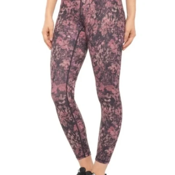 RBX Pink & Purple Patterned Floral Yoga Leggings Size Large - Picture 1 of 6